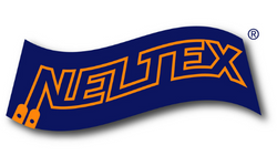 Neltex logo in blue and orange
